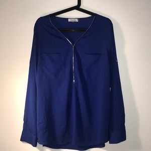Blue Zipped blouse